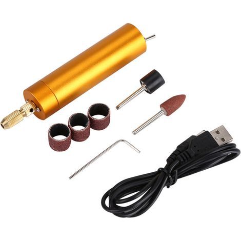 FENOPLASTICAMini Meuleuse Électrique USB avec Kit 180 Pièces - Idéal pour Gravure, Polissage et Coupe de Précision - Accessoires Complets - KZQ (1/3)