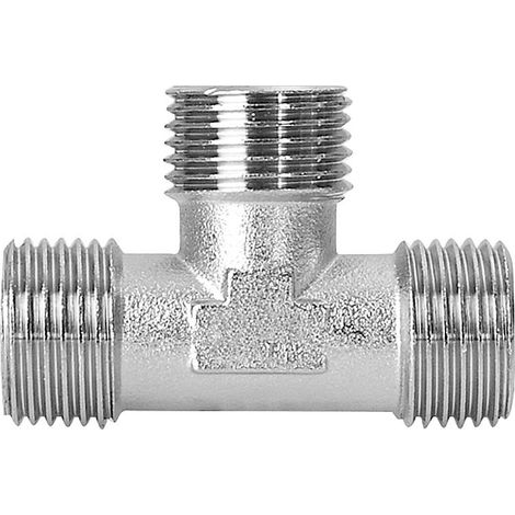 Té DN20 (3/4") male/male/male laiton chromé