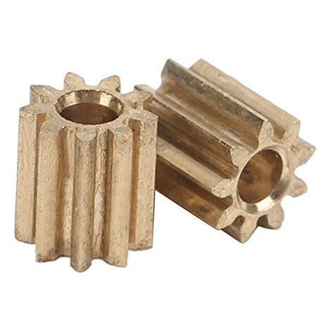 Lot de 2 pignon dentés - Mini moteur - 9 dents - 5 mm - En laiton - Pignon de rechange - Pour module Duplo Intelli Lok 0,4 (1/5)