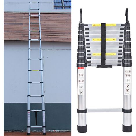 Telescoping Ladder 5M Portable Telescopic Ladders Extension Extend Ladder With Safe Roof Hook