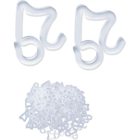 Clips pour guirlandes lumineuses de Noël d'extérieur, lot de 100, pour suspendre des guirlandes lumineuses de toit ou des guirlandes stalactites. (1/5)