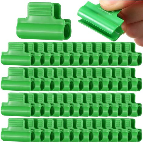Lot de 50 clips pour serre - 16 mm - Vert - Pinces pour film plastique (1/5)