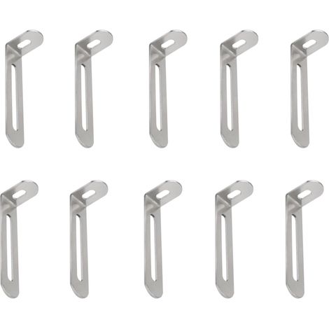 Lot de 10 connecteurs d'angle - 7,3 x 2,3 x 1,5 cm - Fixation murale avec sécurité anti-basculement - Meubles en forme de L - Angle de fixation réglable - Avec 2 trous oblongs pour la fixation de (1/5)