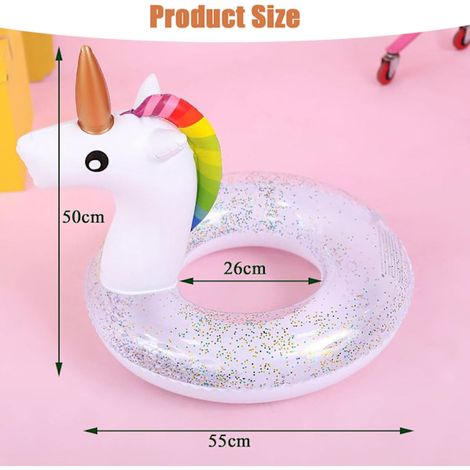 Bouée gonflable à paillettes pour enfants, à utiliser dans la piscine pendant l'été un accessoire flottant conçu pour les jeux d'eau récréatifs.-AquaForge (1/5)