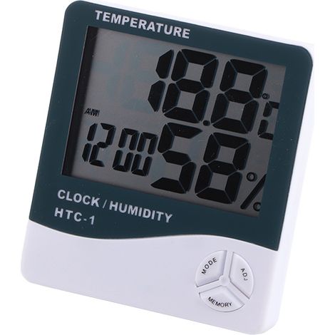 Kunststoff-Hygrometer-Thermometer, präzise Messung, großes Display, Zeitanzeige, HTC-1 Innenhygrometer (1/4)