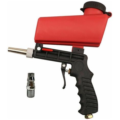 90PSI Portable Air Pneumatic Sandblasting Gun Aluminum Lightweight Handheld Sandblasting Machine Gravity Adjustable Tool (1/2)