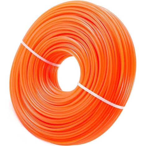 Hilo de nailon redondo para desbrozadora, hilo de corte de repuesto, hilo universal para desbrozadoras, 2,4 mm x 70 m, naranja (1/4)