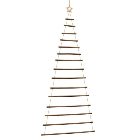 vidaXL Albero di Natale sospeso con stella superiore 100x210 cm Ramo naturale (1/5)