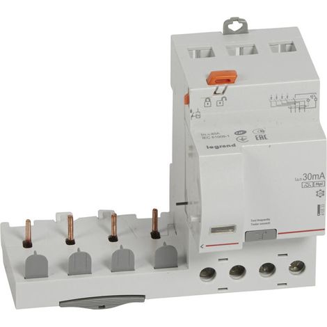 Bloc différentiel adaptable à vis DX³ pour disjoncteur 1 module par pôle - 4P 400V - 40A - typeF 30mA - 410533 - LEGRAND (1/2)