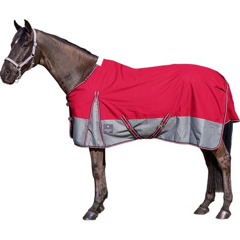 EQuest Outdoordecke Rainmaster 0g, Regendecke für Pferde, Rot/Grau - L / 145 cm (1/5)