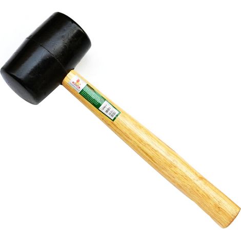 Maillet En Caoutchouc - Tige En Bois Dur - 28 X 9 Cm - 300 G - Pour Travaux De Bois Et Pose De Carrelage - 1 Pièce (1/5)