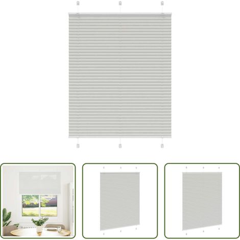 vidaXL Sonnenschutz -  Plissee Hellgrau 110x100 cm Stoffbreite 109,4 cm Polyester (1/5)