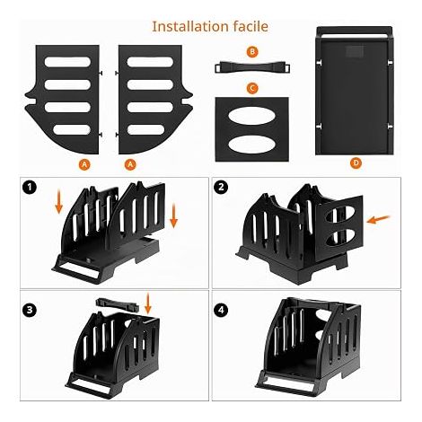 Label Holder Roll for Thermal Label Printers, Black (1/4)