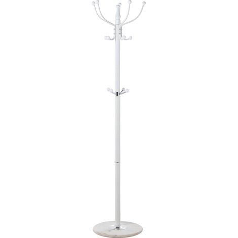 Porte Manteau En Métal Blanc Base Marbre, Non Pivotant °37X166 Cm, Epaisseur Base:2 Cm (1/4)