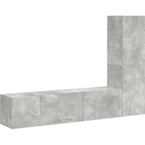 Maison Exclusive - Set di Mobili Porta TV 3 pz Grigio Cemento in Legno Multistrato