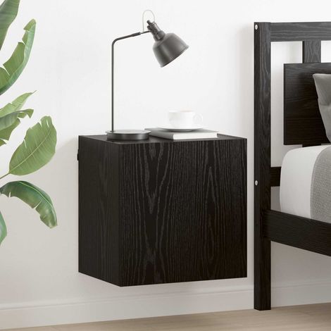 vidaXL  TV Wall Cabinets  Wall-mounted 2 pcs Black Oak 40.5 x 30 x 40 cm