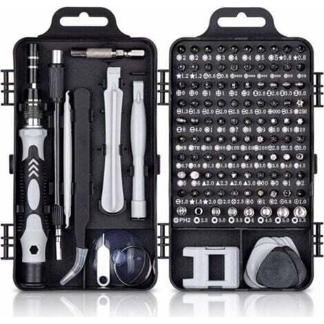 [NON UTILIZZATO] Kit di cacciaviti di precisione 115 in 1, kit di cacciaviti di precisione magnetici portatili, strumenti di riparazione per computer/laptop/iPhone/occhiali/orologi/smartphone, nero
