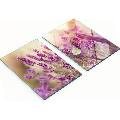 Tavole decorative multifunzionali da cucina in legno temperato color lavanda, 2x40x52 cm (1/5)