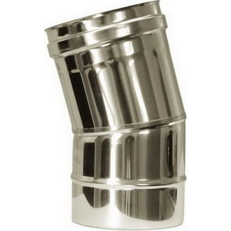 Cheminee double paroi isole courbe 15   inox dn 180/230