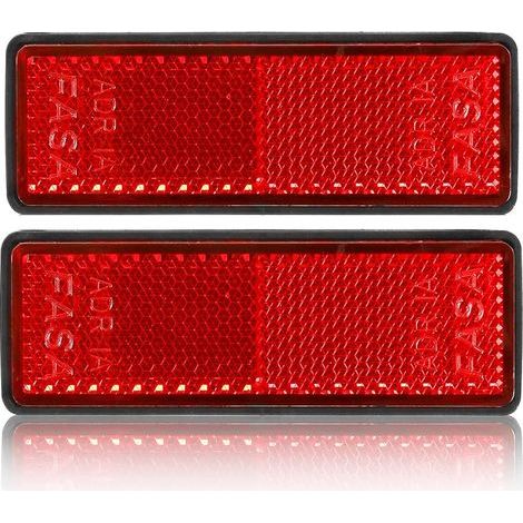 2xRéflecteur de Remorque,Rouge,Rectangulaire,Adhésif,97.7x32x9mm, Réflector Rectangulaire Catadioptre Remorque pour Tracteur Camion Caravanese (Rectangulaire/Adhésif /2pcs) (1/5)