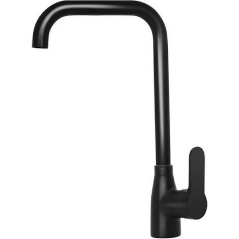 MISCELATORE MONOCOMANDO LAVELLO CANNA QUADRA SERIE PACO Nero opaco