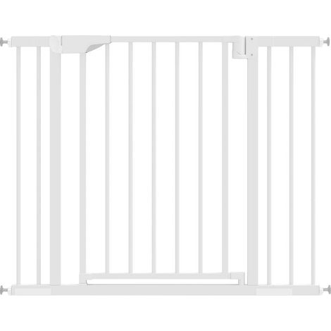 Barrière d'escalier sans perçage, à fermeture automatique, pour enfants, cuisine, escaliers, 76-103 x 76 cm, blanche Ce