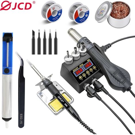 Station de soudage 2 en 1 (norme européenne 220 V) 750 W avec écran LCD pour la réparation de circuits intégrés BGA, SMD et PCB de téléphones portables (1/5)