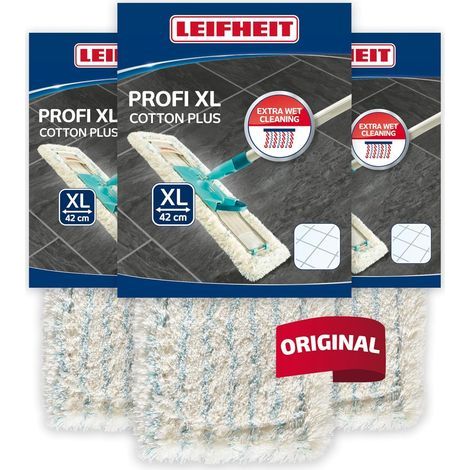 Set of 3 Flat Mop Covers, Cotton Plus, Absorbent Fibers, for Tile and Stone Floors (1/5)