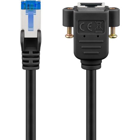 Goobay 65641 cable de red Negro 0,5 m Cat6a S/FTP (S-STP)