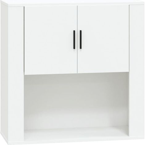 Armoire murale Design moderne, Armoire Etagère de rangement, Blanc 80x33x80 cm Bois d'ingénierie OIB5355E (1/5)