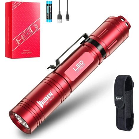 L50 Lampe Torche LED Rechargeable USB 1200 Lumens Portable étanche Lampe de poche édition commémorative pour Ménage, Le Camping, La Randonnée, D'urgence (1/5)