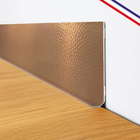 Plinthes PVC adhésives décoratives pour sol - Lot de 10 - 100x8 cm (10m) Marron - Cuivre Martelé (1/5)