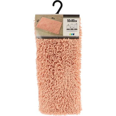 Tappeto microfibra piccola ciniglia 50x80 cm - rosa cipria - Tendance