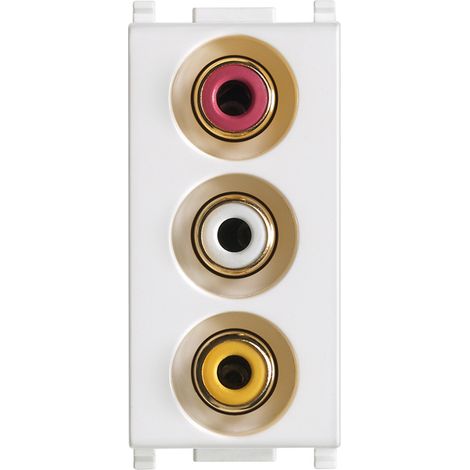 VIMAR - 14335 Presa con 3 connettori RCA bianco