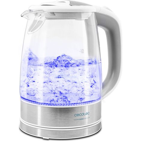 Cecotec Hervidor de Agua Eléctrico ThermoSense 350 Clear. 1,7 litros, Libre de BPA, 2200 W de Potencia, Base 360º