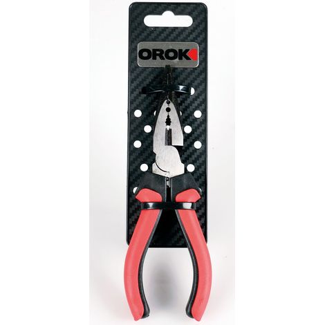 Pince téléphone, Pince à Bec Long - Longueur: 150 mm - Matière: Acier Carbone - Poignée en Plastique - Couleur poignées: Rouge et Noir - Robuste - Conçue pour la réparation de Voiture, vélo… (1/5)