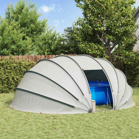 Vidaxl – Dôme de tente de piscine 538 x 440 x 204 cm – Polyester 185T résistant aux intempéries – Protection UV et ignifuge – Portes zippées
