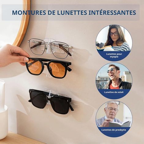 Sollbry 20 Pcs Porte Lunettes Mural,Rangement de Lunette de Soleil Autocollantes,Support Mural Présentoir Lunettes en Forme de Nez pour Maison,Salle de Bain (1/3)