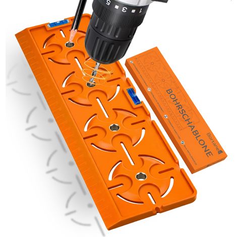 Gabarit de perçage pour prise de courant, boîte d'interrupteur, boîte murale creuse, distance 71 mm, niveau à bulle pour installation électrique (orange) (1/5)