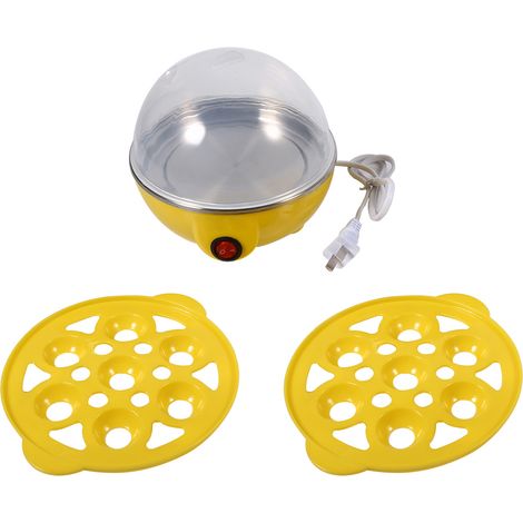 220V Œufs Cuiseur Électrique Double Couche Multifonction Vapeur Cuisson Cuisine Maison Prise CN Jaune