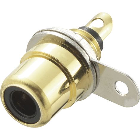 TRU COMPONENTS 719208 Cinch-Steckverbinder Buchse, Einbau vertikal Polzahl: 2  Schwarz 1 St.