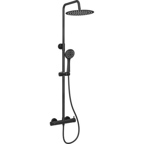 Columna de ducha monomando GALDANA negro mate Ø 20cm (1/2)