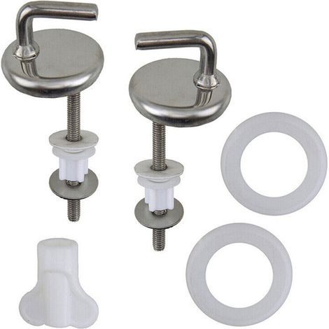 Asiento de inodoro con bisagras de acero inoxidable - Asiento de inodoro abatible - Accesorios para sillas pesadas (1/3)