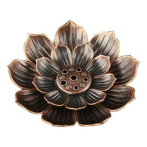 Porte Encens Lotus avec Bac à Cendres pour Bâton et Cône d'Encens (1/4)