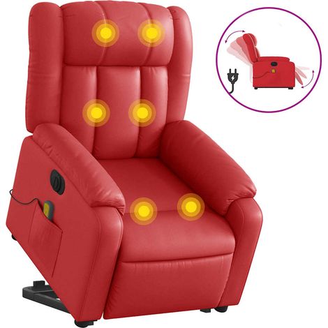 vidaXL Poltrona Alzapersona Reclinabile Elettrica Rossa in (1/5)