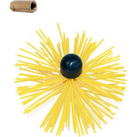 Hérisson ramonage PVC fil jaune D.125 raccord 12X175
