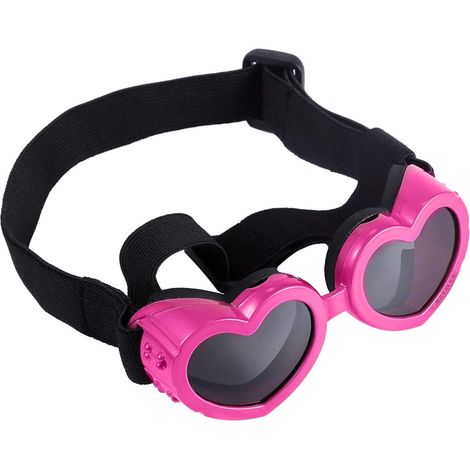(Rosa) Kleine Hundebrille, verstellbare winddichte Hundebrille, Sonnenschutzbrille für Hunde