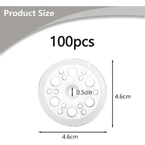 Rondelles en Plastique, 45mm, Polypropylène, Blanc, Rondelles Plates pour Fixation et Support des Panneaux Isolants en Mousse (1/4)