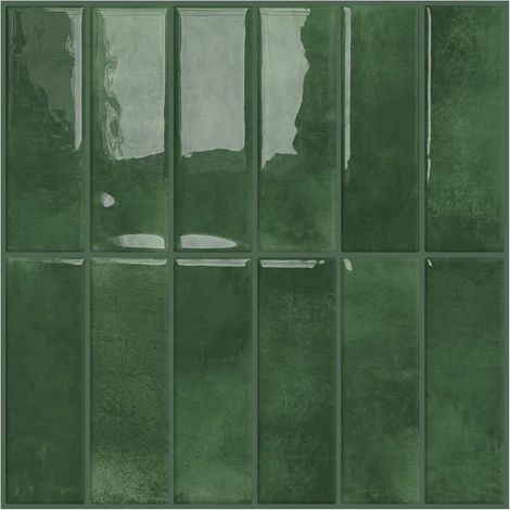 10 carreaux muraux rectangulaires auto-adhésifs, crédence adhésive pour cuisine et salle de bain, verts (30,5 x 30,5 cm) (1/5)