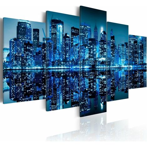 Tableau new york en bleu triste - 200 x 100 cm (1/4)